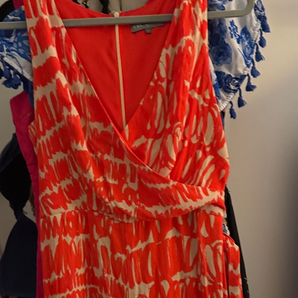 Eva Franco Red and Cream Jumpsuit